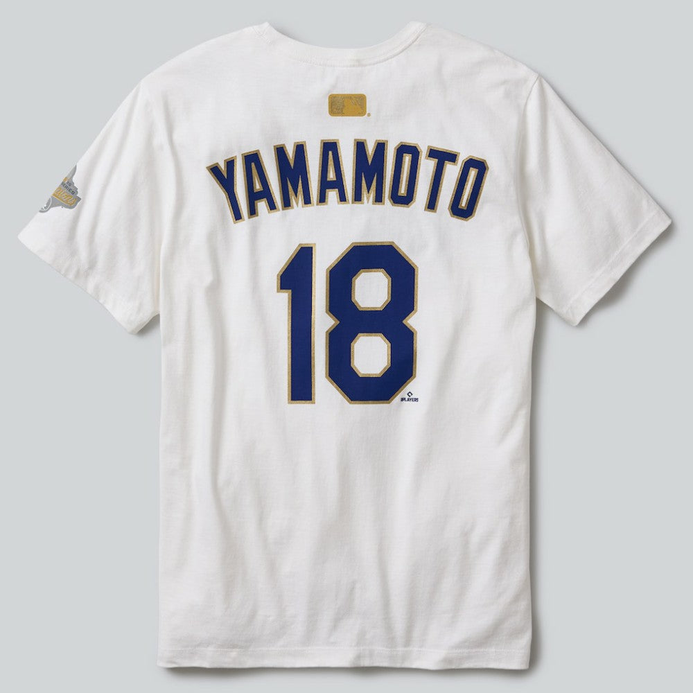 Yoshinobu Yamamoto Los Angeles Dodgers 2026 Gold Collection Name & Number T-Shirt White