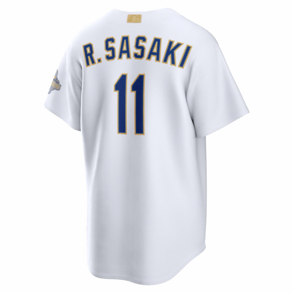 Roki Sasaki Los Angeles Dodgers 2026 Gold Collection Stadium Jersey White