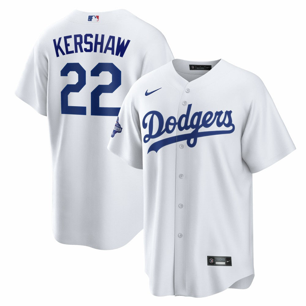 Clayton Kershaw Los Angeles Dodgers Home 2025 World Series Champions Replica Jersey White