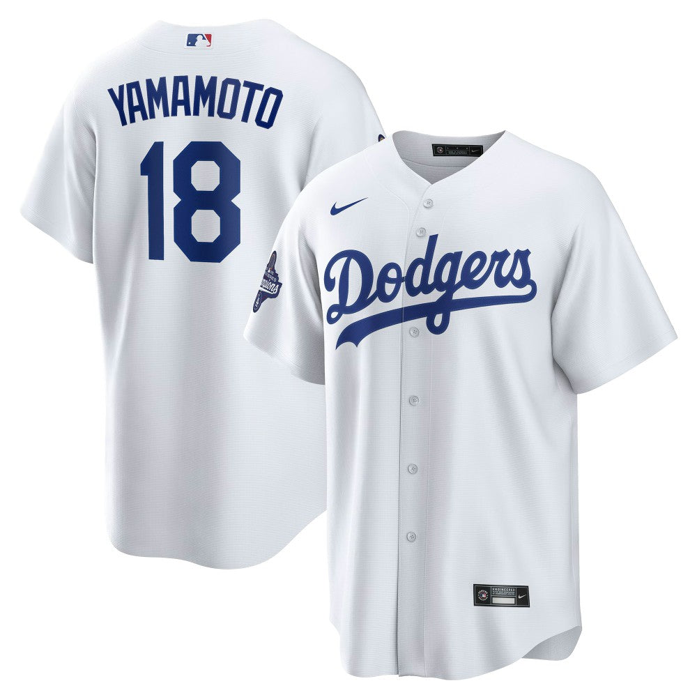 Yoshinobu Yamamoto Los Angeles Dodgers 2025 World Series Champions Home Replica Jersey White
