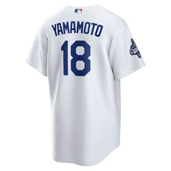 Yoshinobu Yamamoto Los Angeles Dodgers 2025 World Series Champions Home Replica Jersey White