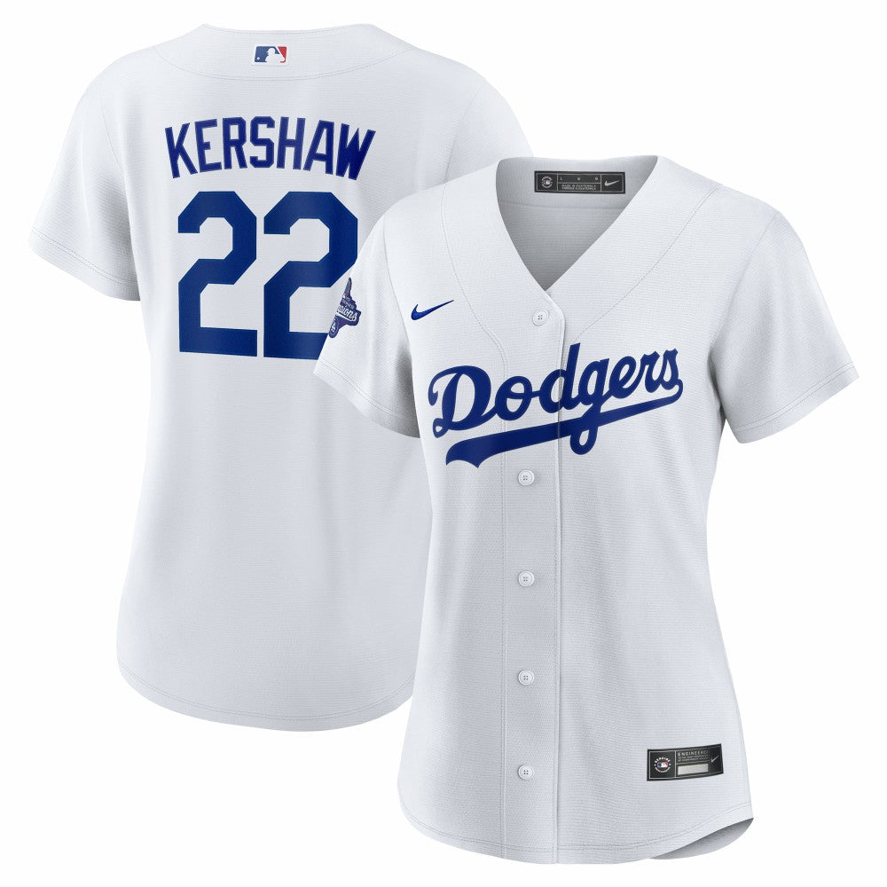 Clayton Kershaw Los Angeles Dodgers Women's Home 2025 World Series Champions Replica Jersey White