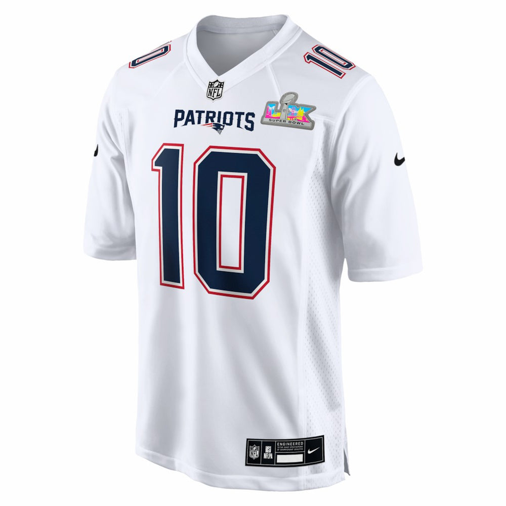 Drake Maye New England Patriots Super Bowl LX Patch Tundra Fashion Game Jersey - White discount