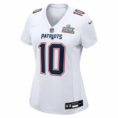 Drake Maye New England Patriots Women's Super Bowl LX Patch Tundra Fashion Game Jersey - White for sale