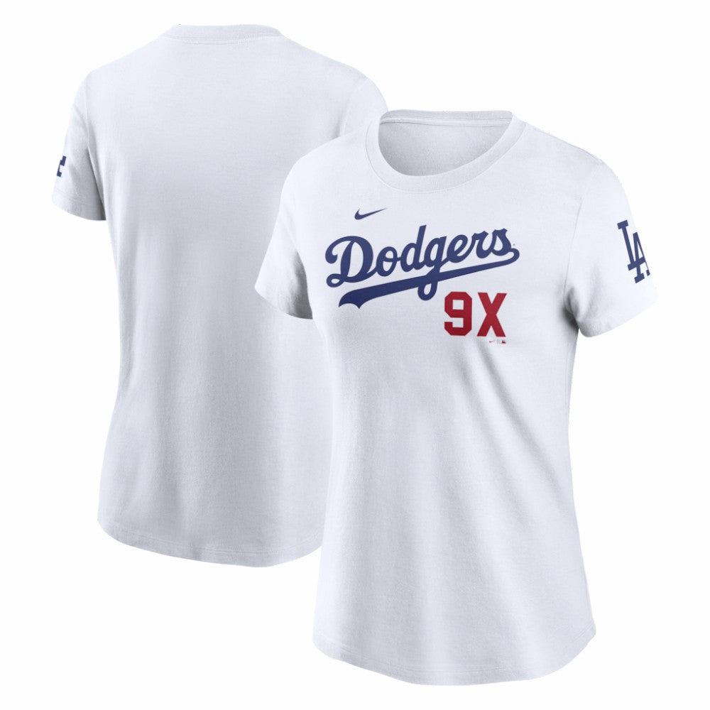Los Angeles Dodgers Women's 9X Champions T-Shirt White
