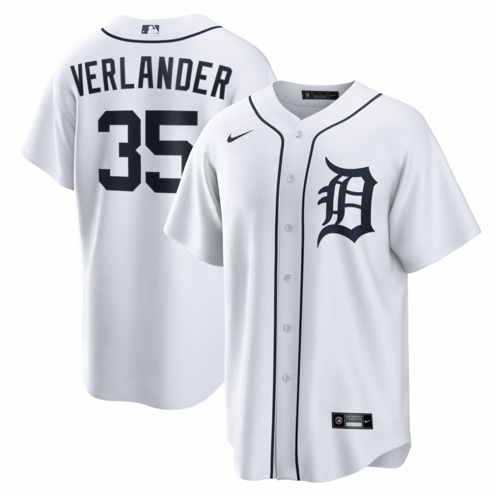 Justin Verlander Detroit Tigers Home Replica Jersey White