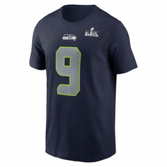 Kenneth Walker III Seattle Seahawks Super Bowl LX Patch Name & Number T-Shirt - College Navy discount