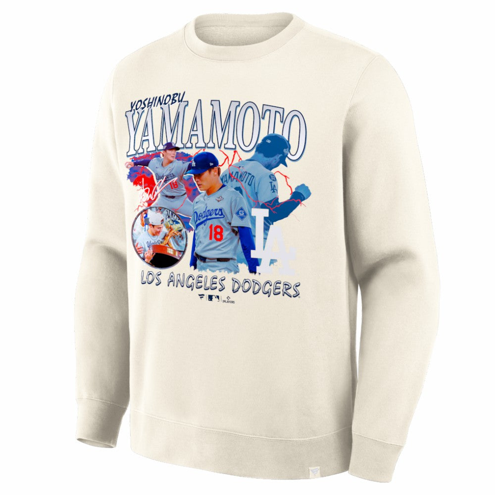 Yoshinobu Yamamoto Los Angeles Dodgers Montage Legacy Sweatshirt Cream