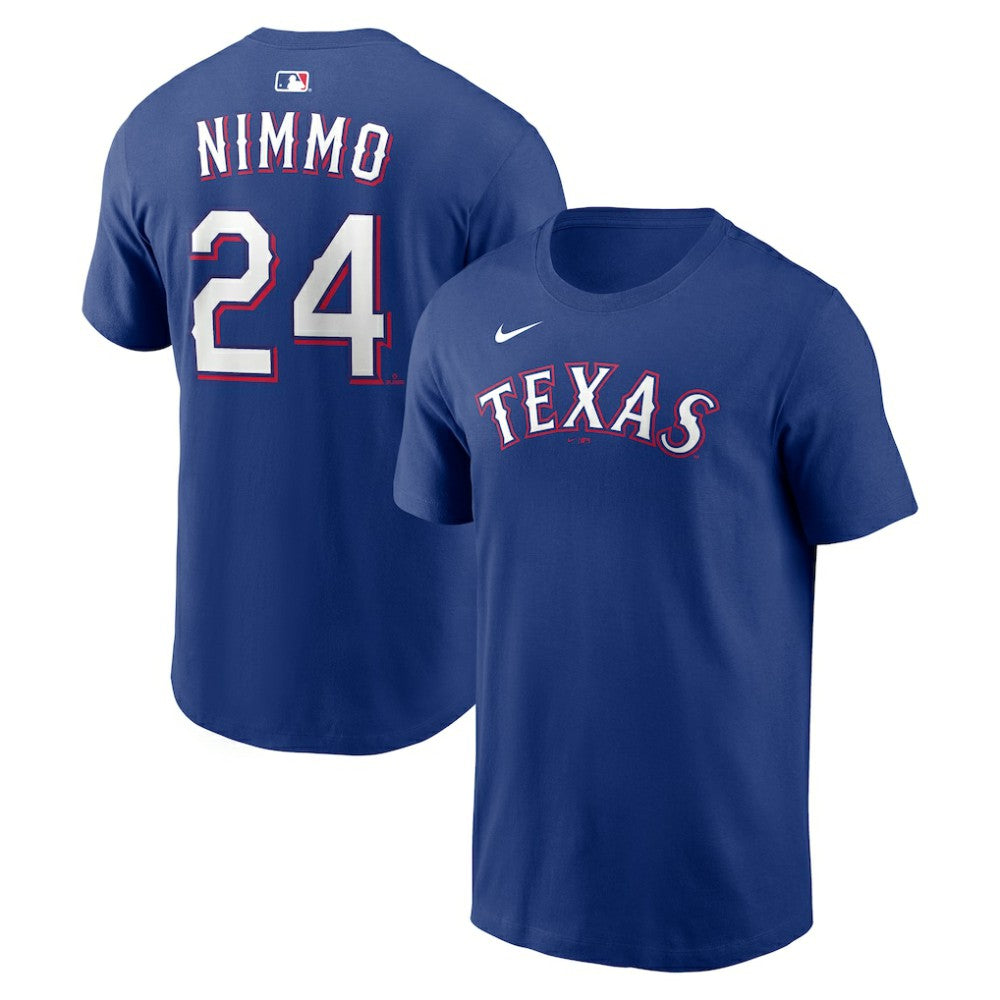 Brandon Nimmo Texas Rangers Home Name & Number T-Shirt Royal