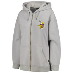 Minnesota Vikings The Wild Collective Women's Faux Fur Lined Tri-Blend Full-Zip Hoodie - Gray outlet