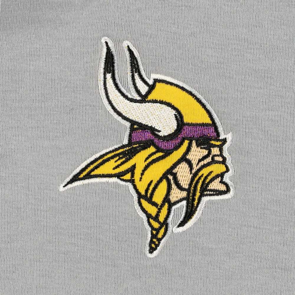 Minnesota Vikings The Wild Collective Women's Faux Fur Lined Tri-Blend Full-Zip Hoodie - Gray outlet