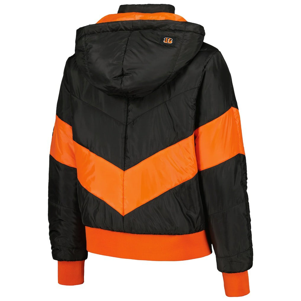 Cincinnati Bengals The Wild Collective Women's Puffer Full-Zip Hoodie - Black for sale