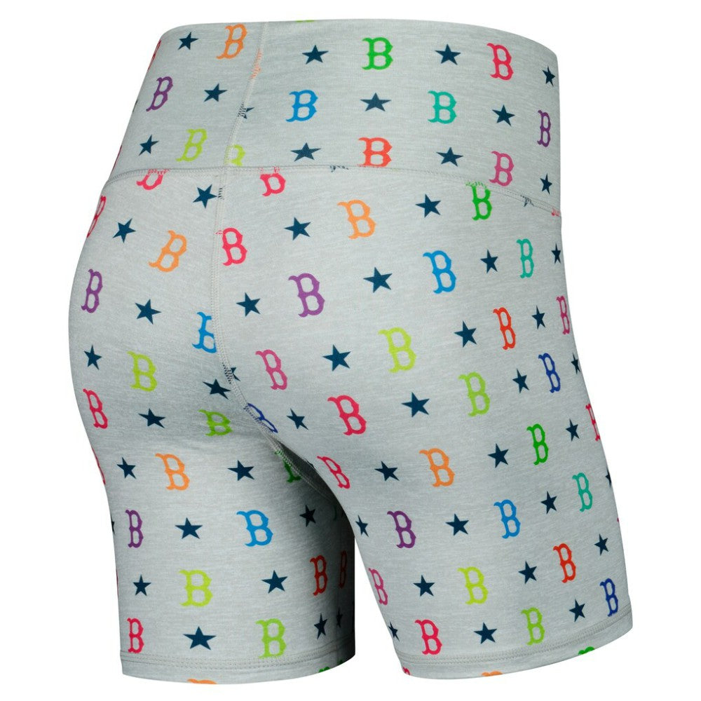 Boston Red Sox Terez Women's TLC Rainbow Shorts Gray