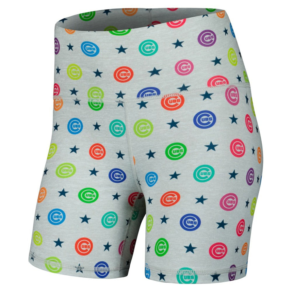 Chicago Cubs Terez Women's TLC Rainbow Shorts Gray
