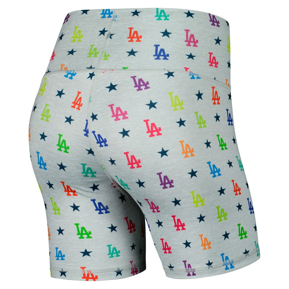 Los Angeles Dodgers Terez Women's TLC Rainbow Shorts Gray
