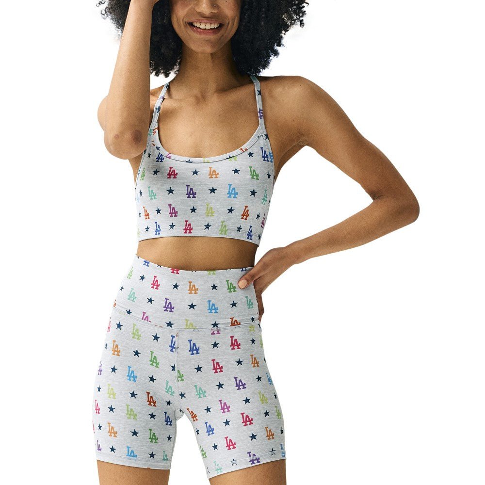 Los Angeles Dodgers Terez Women's TLC Rainbow Shorts Gray