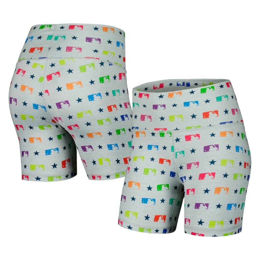 MLB Merchandise Terez Women's TLC Rainbow Shorts Gray