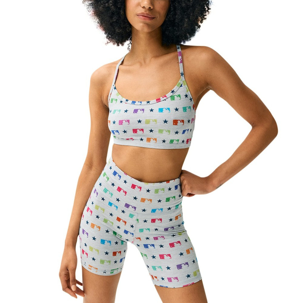 MLB Merchandise Terez Women's TLC Rainbow Shorts Gray