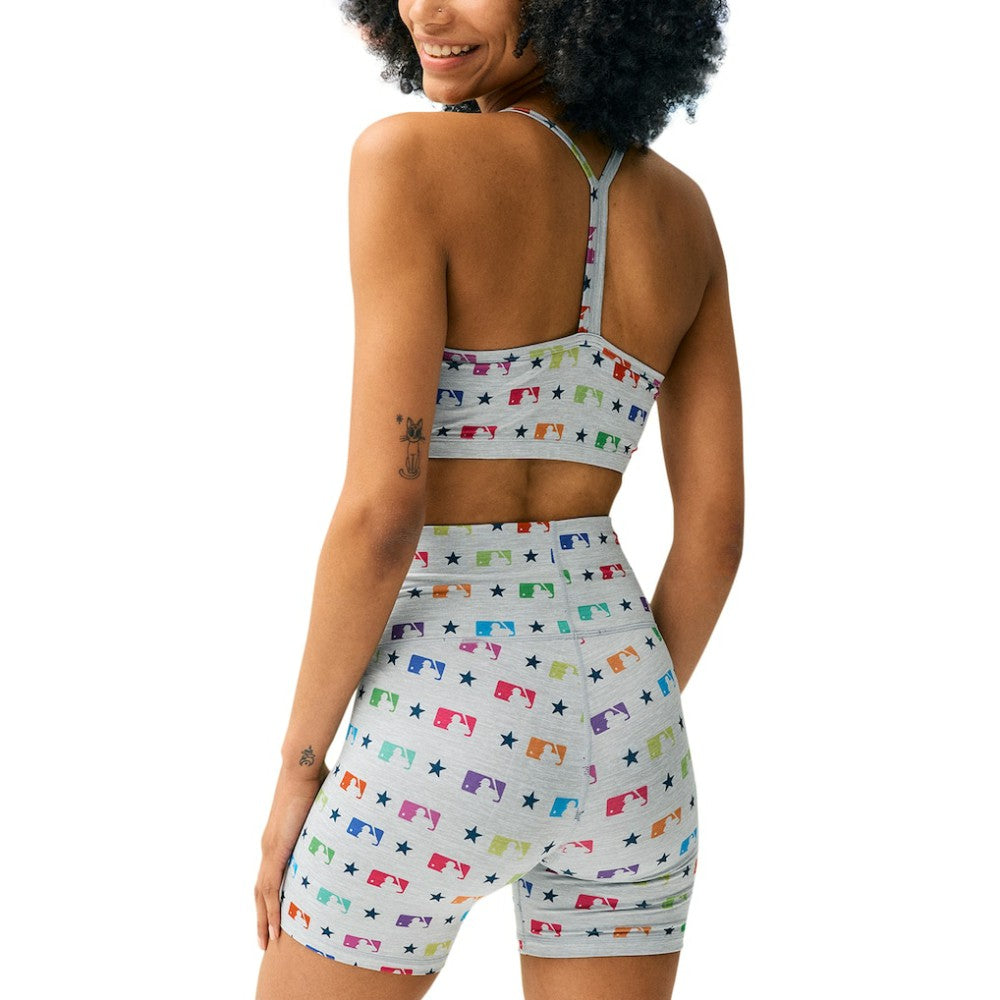 MLB Merchandise Terez Women's TLC Rainbow Shorts Gray