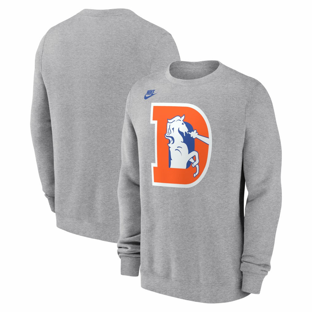 Denver Broncos D Horse Logo Club Sweatshirt - Heather Gray online