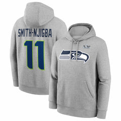 Jaxon Smith-Njigba Seattle Seahawks Super Bowl LX Patch Name & Number Hoodie - Heather Gray online