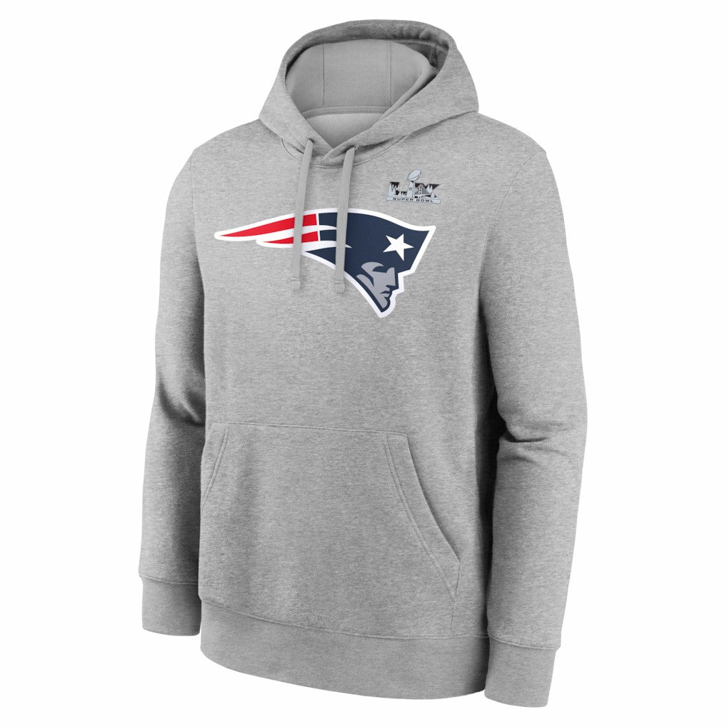 Drake Maye New England Patriots Super Bowl LX Patch Name & Number Hoodie - Heather Gray discount