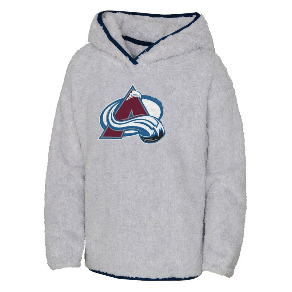 Colorado Avalanche Girls Youth Ultimate Teddy Fleece Pullover Hoodie - Heather Gray Hoodies
