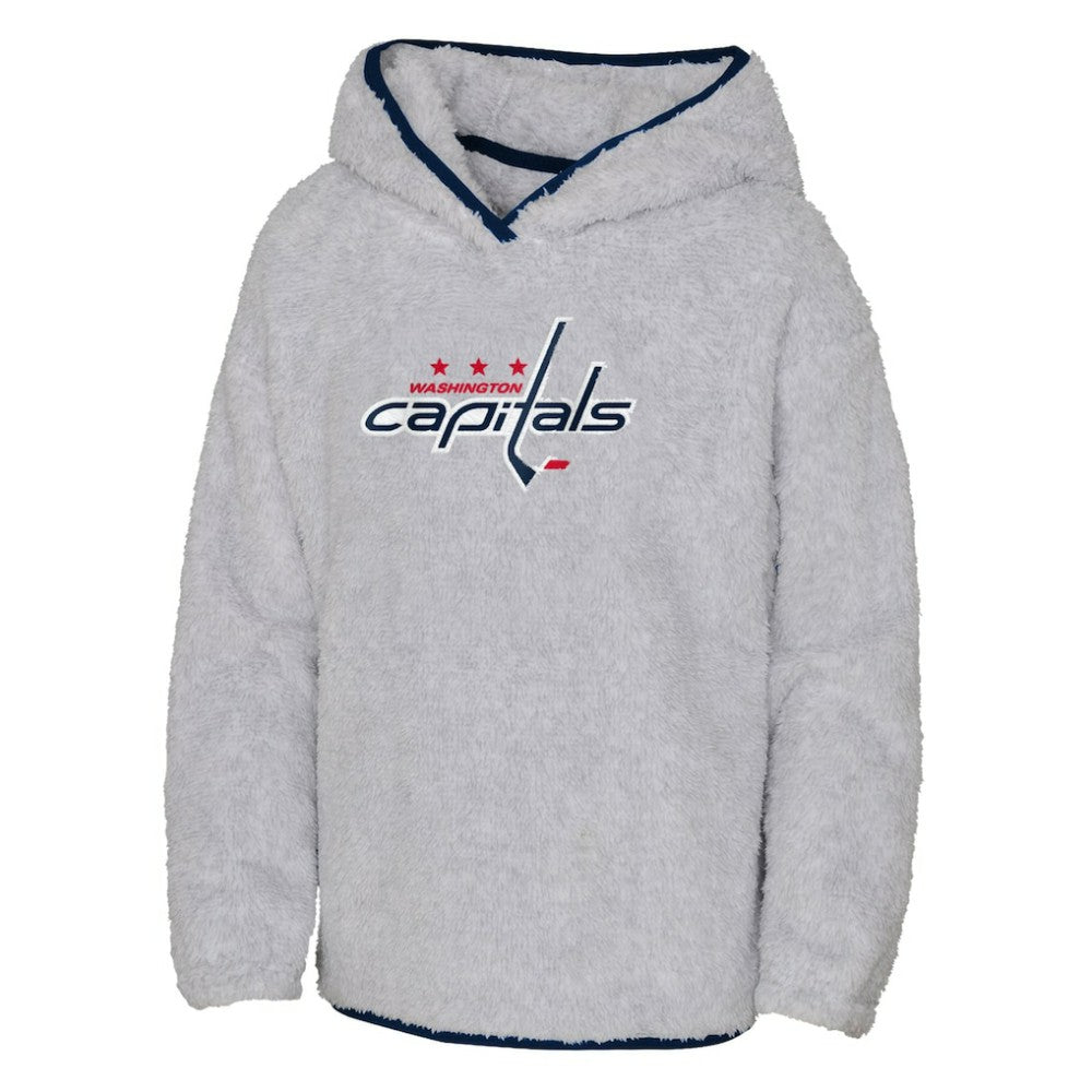 Washington Capitals Girls Youth Ultimate Teddy Fleece Pullover Hoodie - Heather Gray Hoodies