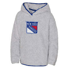 New York Rangers Girls Youth Ultimate Teddy Fleece Pullover Hoodie - Heather Gray Hoodies