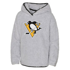Pittsburgh Penguins Girls Youth Ultimate Teddy Fleece Pullover Hoodie - Heather Gray Hoodies