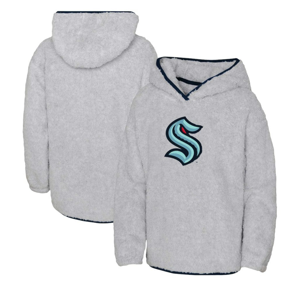 Seattle Kraken Girls Youth Ultimate Teddy Fleece Pullover Hoodie - Heather Gray Hoodies