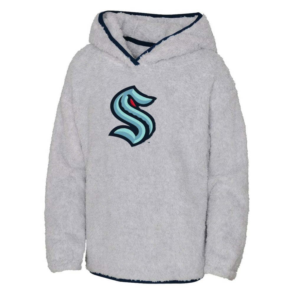 Seattle Kraken Girls Youth Ultimate Teddy Fleece Pullover Hoodie - Heather Gray Hoodies