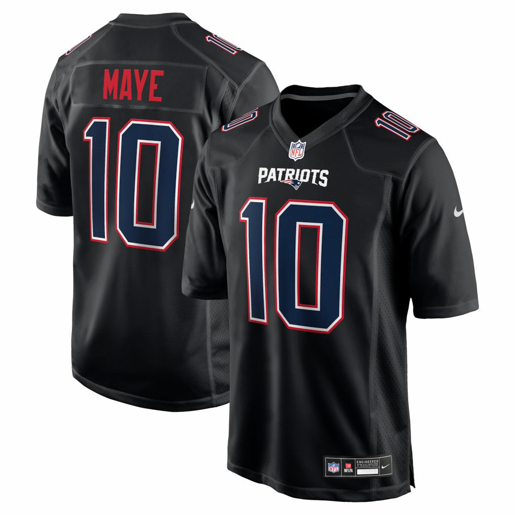 Drake Maye New England Patriots Fashion Game Jersey - Carbon Black sale