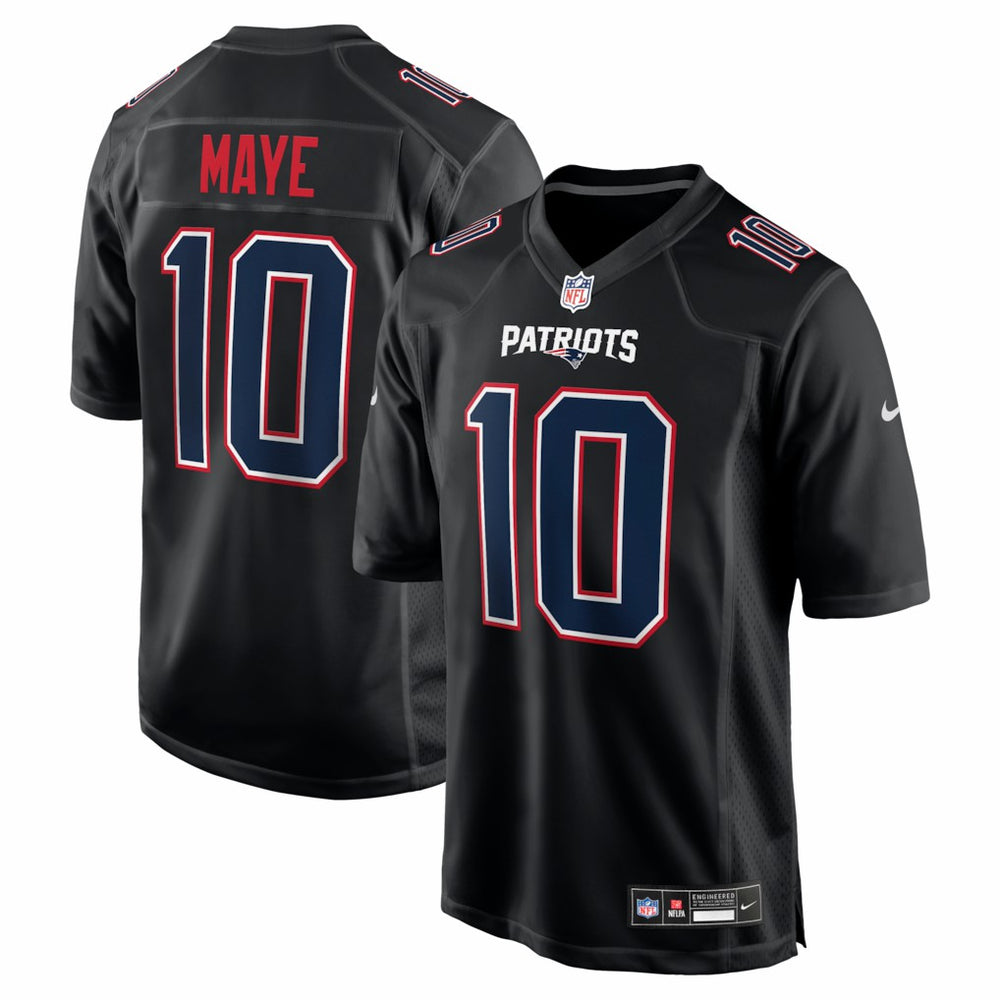 Drake Maye New England Patriots Fashion Game Jersey - Carbon Black sale