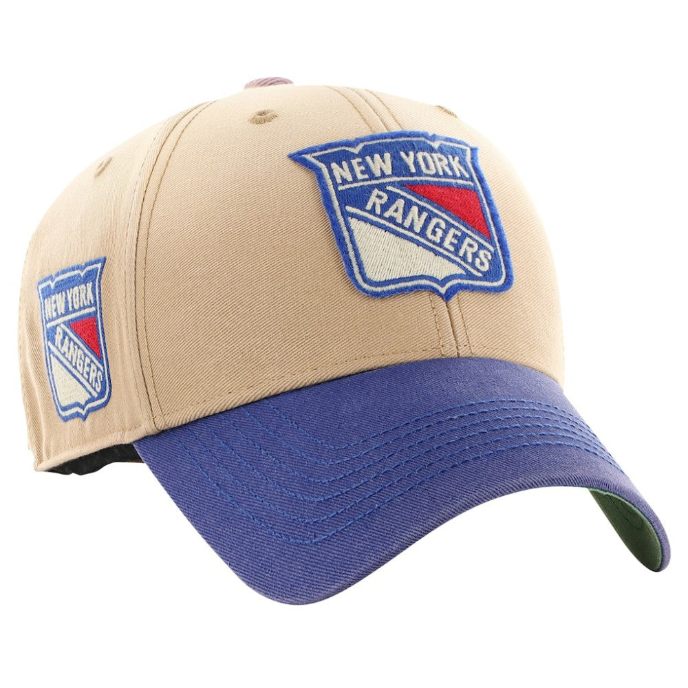 New York Rangers '47 Dusted Sedgwick MVP Adjustable Hat - Khaki/Blue Hats