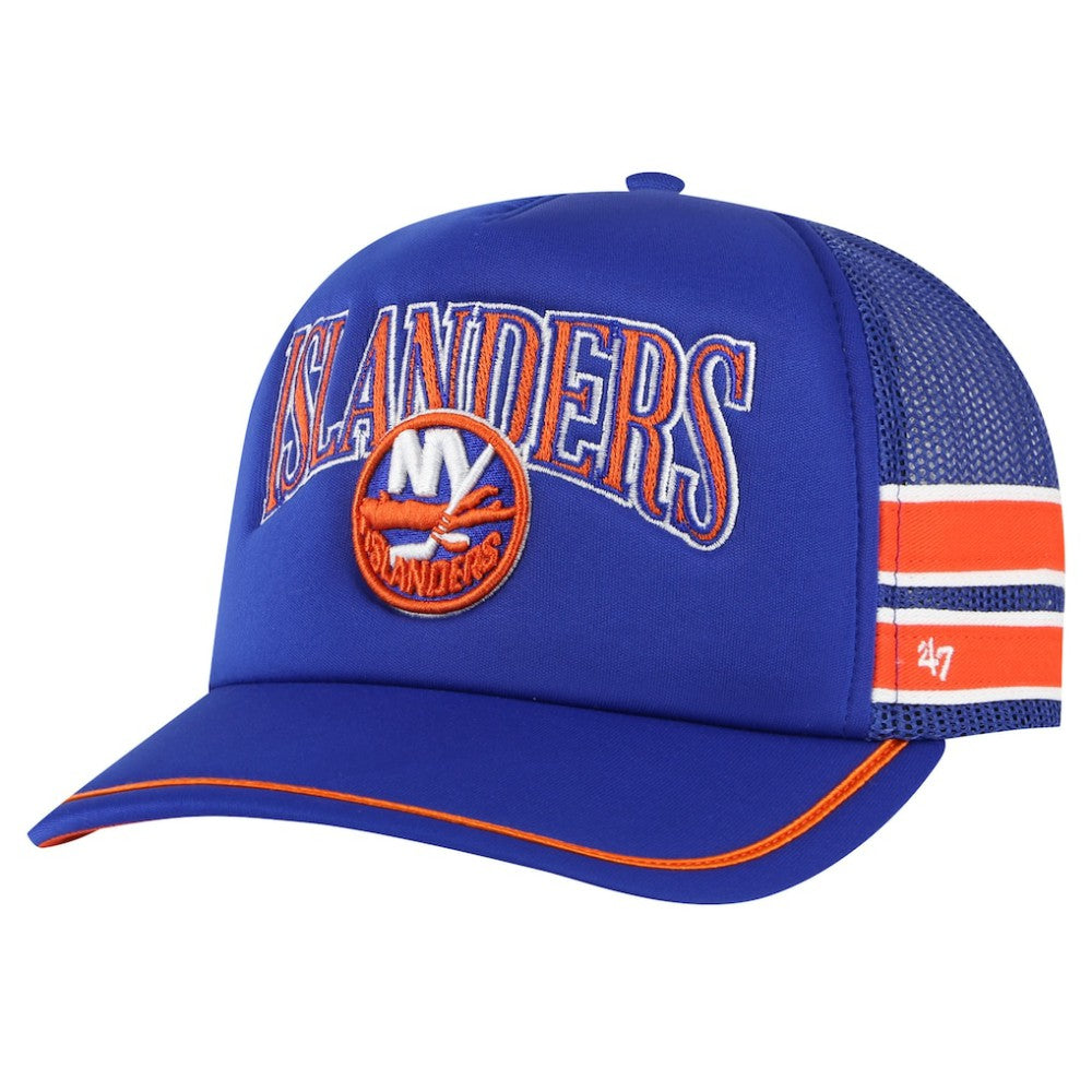 New York Islanders '47 Sideband Stripes Trucker Snapback Hat - Royal Hats