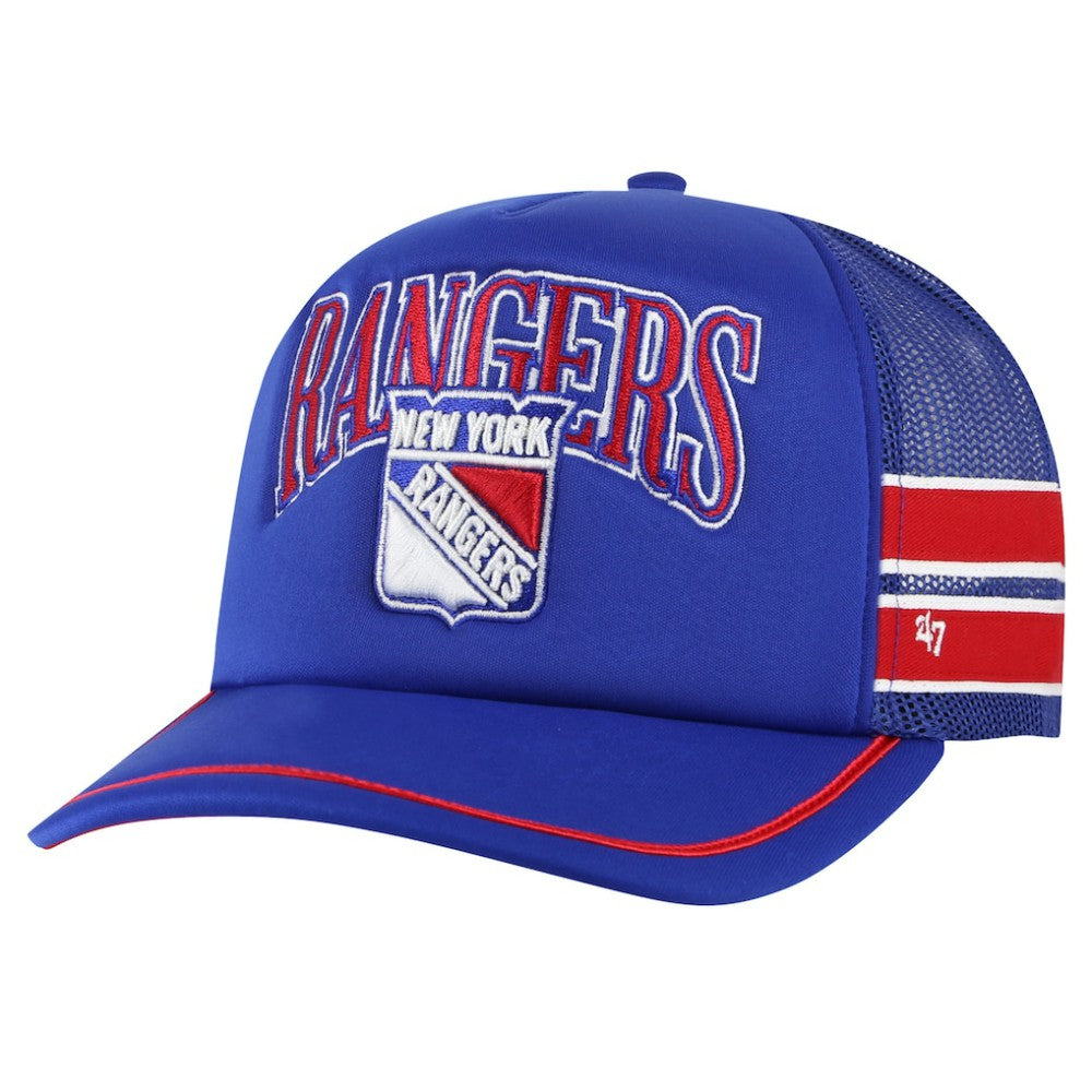 New York Rangers '47 Sideband Stripes Trucker Snapback Hat - Blue Hats