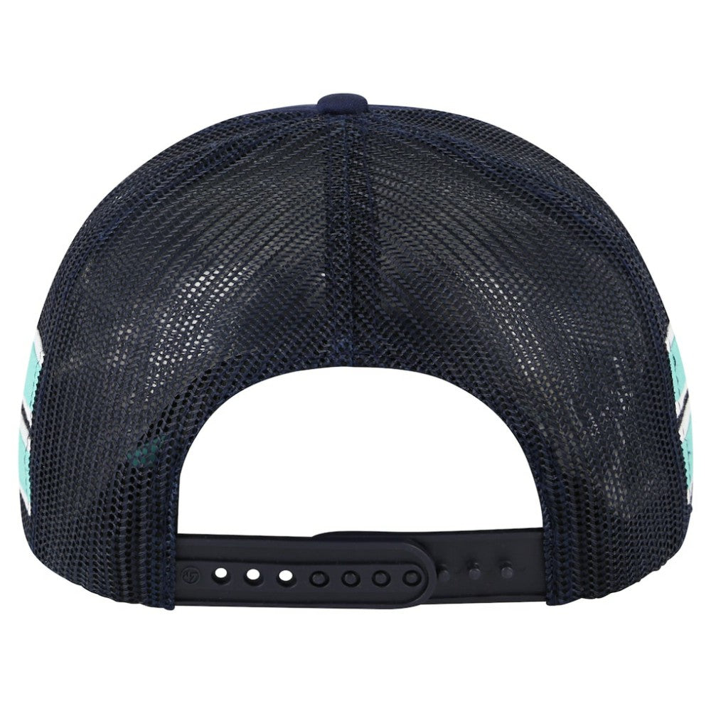 Seattle Kraken '47 Sideband Stripes Trucker Snapback Hat - Deep Sea Blue Hats