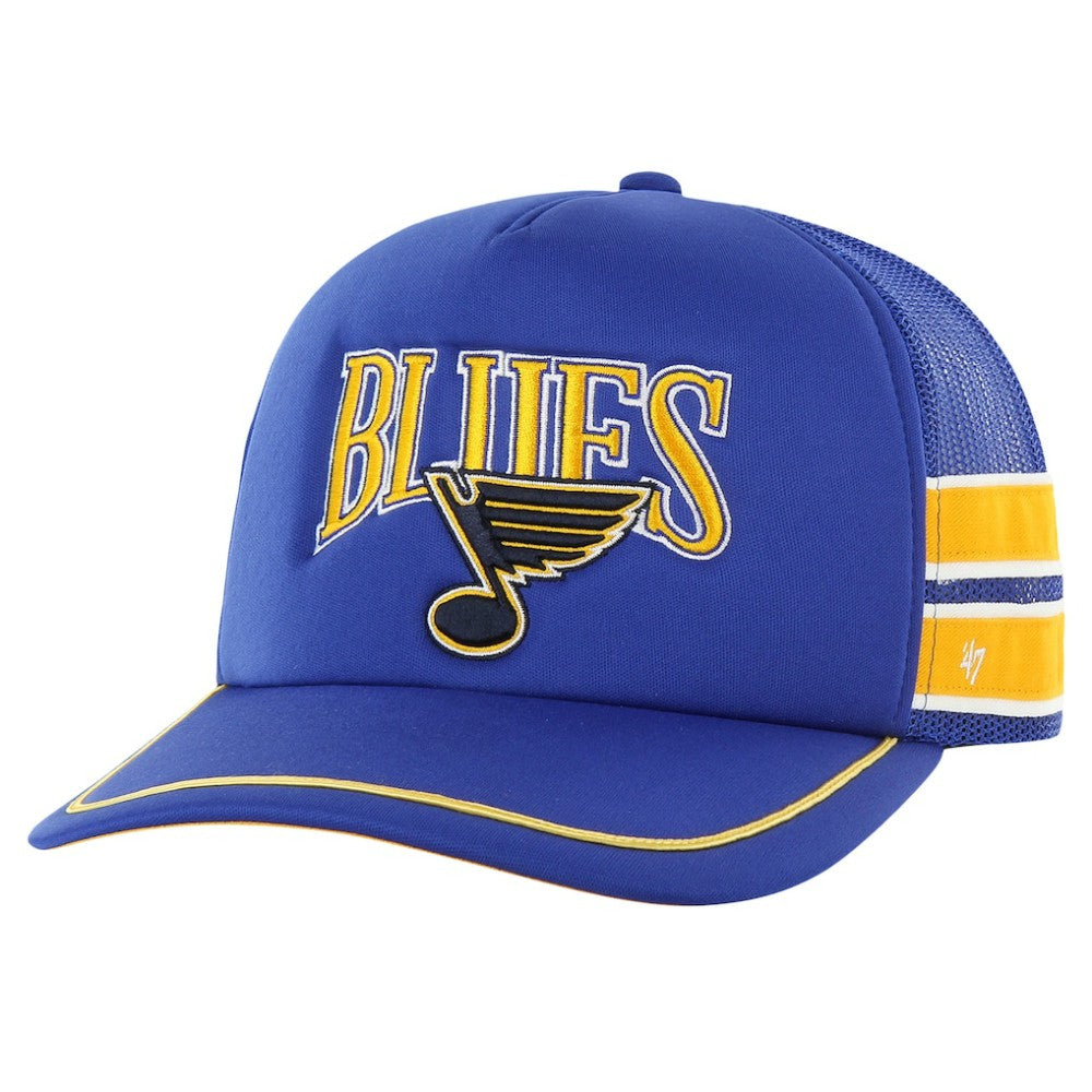 St. Louis Blues '47 Sideband Stripes Trucker Snapback Hat - Blue Hats
