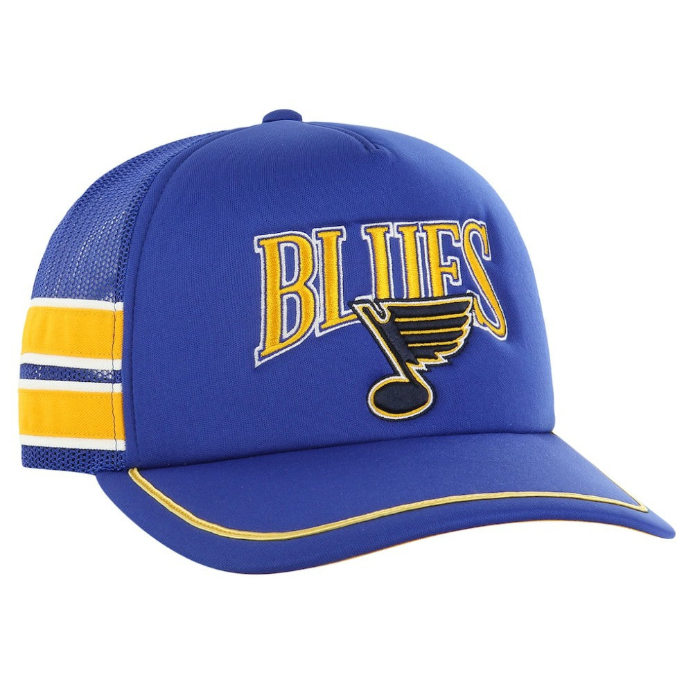St. Louis Blues '47 Sideband Stripes Trucker Snapback Hat - Blue Hats