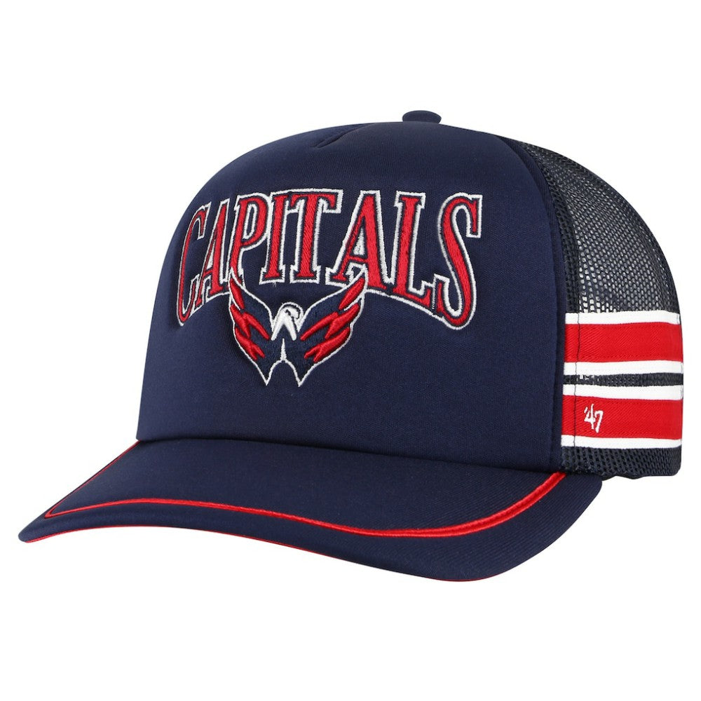 Washington Capitals '47 Sideband Stripes Trucker Snapback Hat - Navy Hats