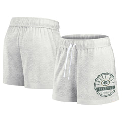 Green Bay Packers Women's Vintage Badge Shorts - Oatmeal on sale