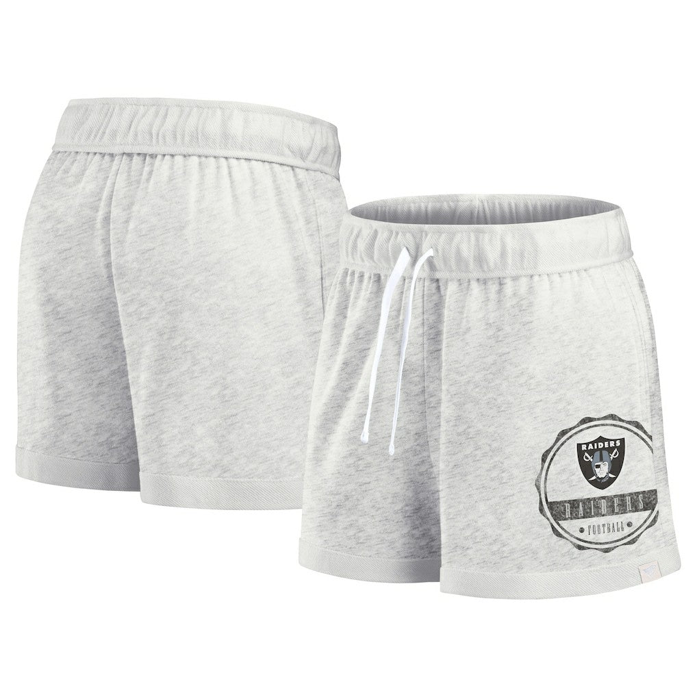 Las Vegas Raiders Women's Vintage Badge Shorts - Oatmeal on sale