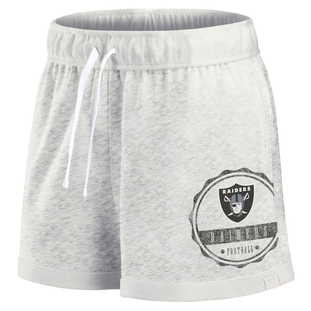 Las Vegas Raiders Women's Vintage Badge Shorts - Oatmeal on sale