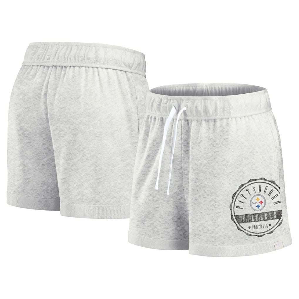 Pittsburgh Steelers Women's Vintage Badge Shorts - Oatmeal outlet