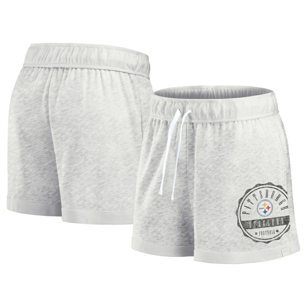 Pittsburgh Steelers Women's Vintage Badge Shorts - Oatmeal outlet