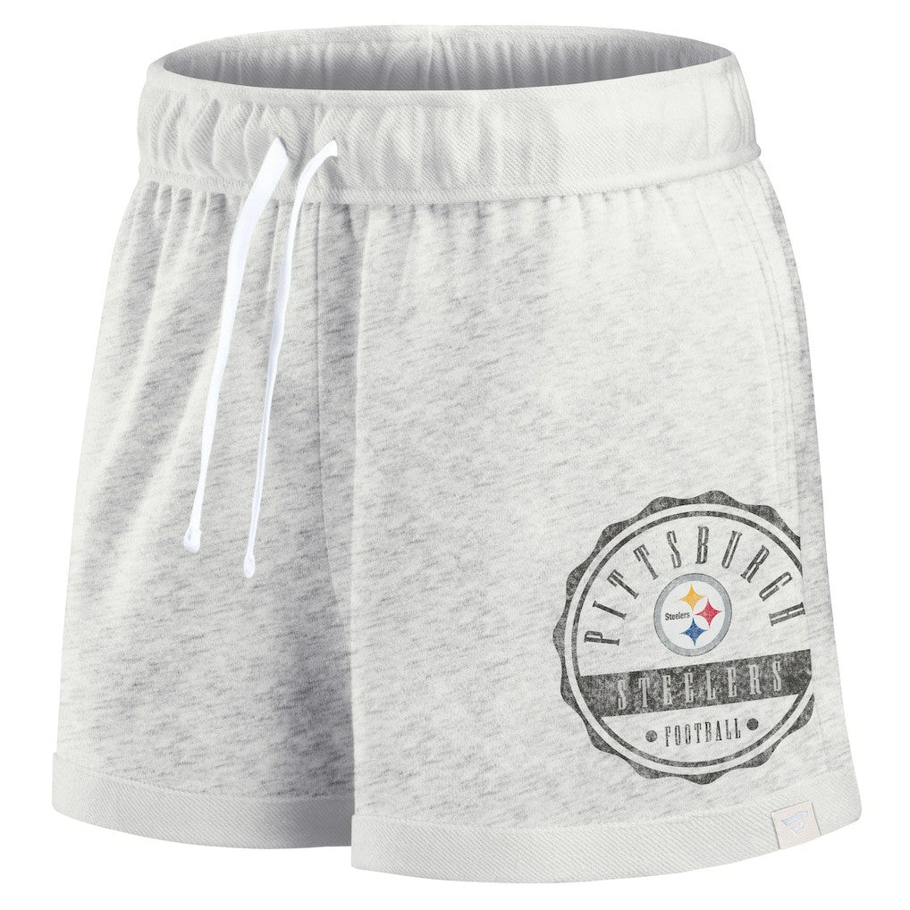 Pittsburgh Steelers Women's Vintage Badge Shorts - Oatmeal outlet