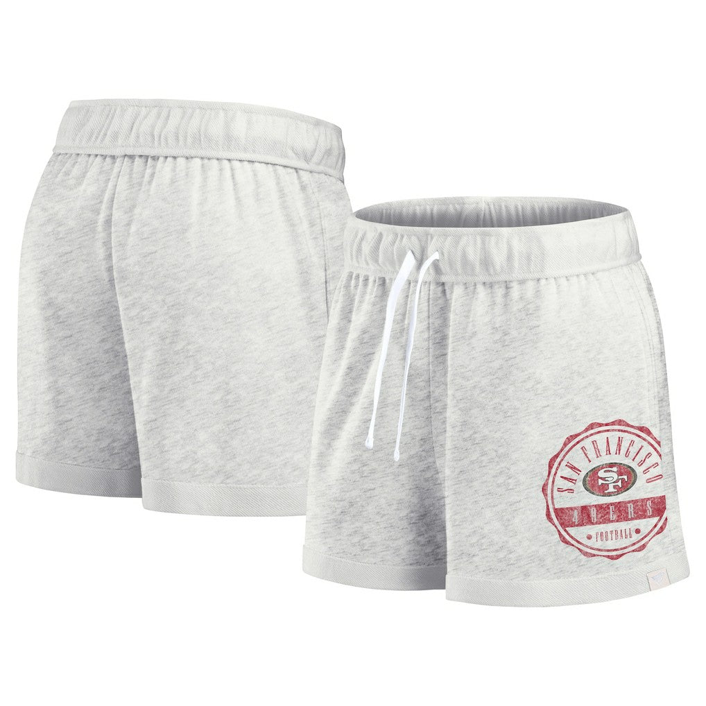 San Francisco 49ers Women's Vintage Badge Shorts - Oatmeal on sale