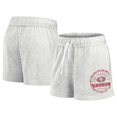 San Francisco 49ers Women's Vintage Badge Shorts - Oatmeal on sale
