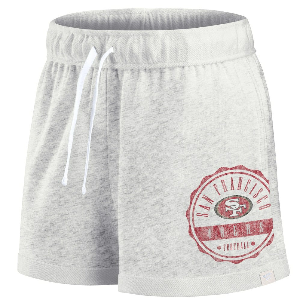 San Francisco 49ers Women's Vintage Badge Shorts - Oatmeal on sale